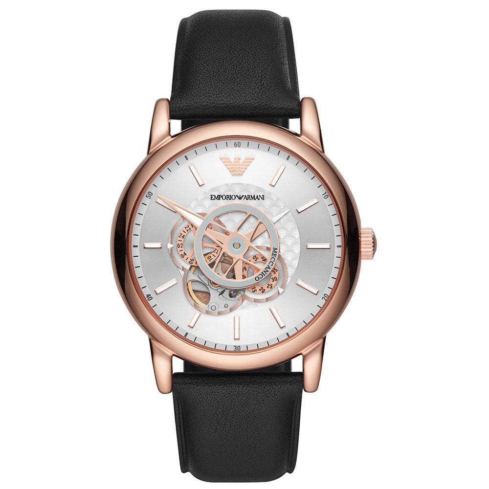 Emporio Armani AR60013 Automatic Black Leather Men's Watch - Watch Home™ Emporio Armani AR60013 Automatic Black Leather Men's Watch - Watch Home™